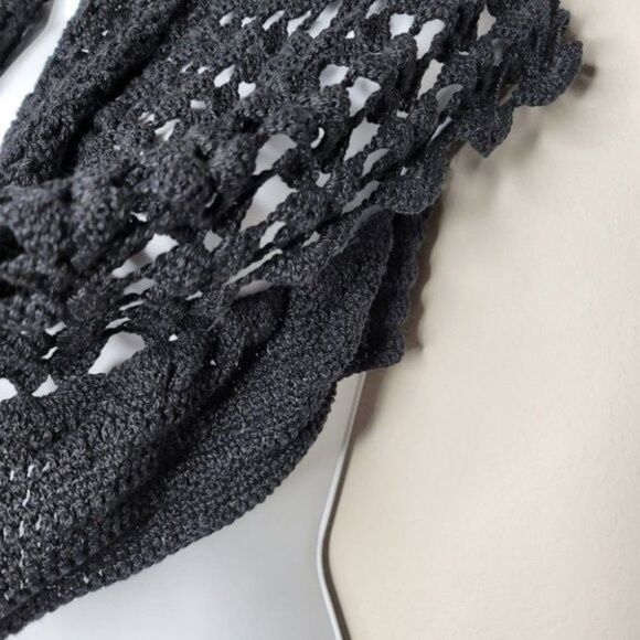 Women’s Black Crochet Cardigan – Lightweight Open Knit Sweater - Picture 7 of 11